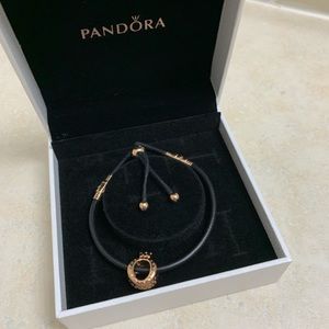 Pandora rose gold bracelet and charm
